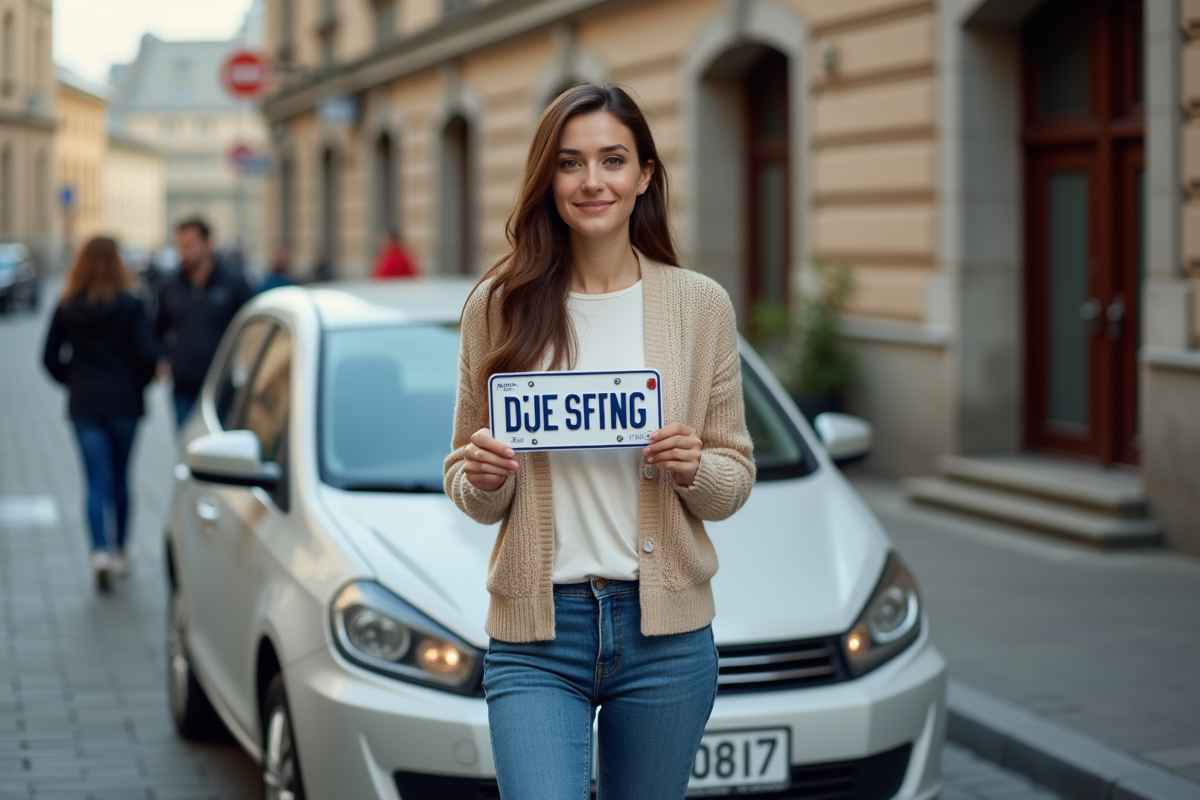 Jeune femme avec plaques d